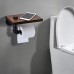 Lisuu Toilet Paper Holder with Phone Storage Shelf Rack Wall Mount Paper Towel Holder for Toilet Bathroom Kitchen Under Cabinet(Black) - B07FDC4SZ7